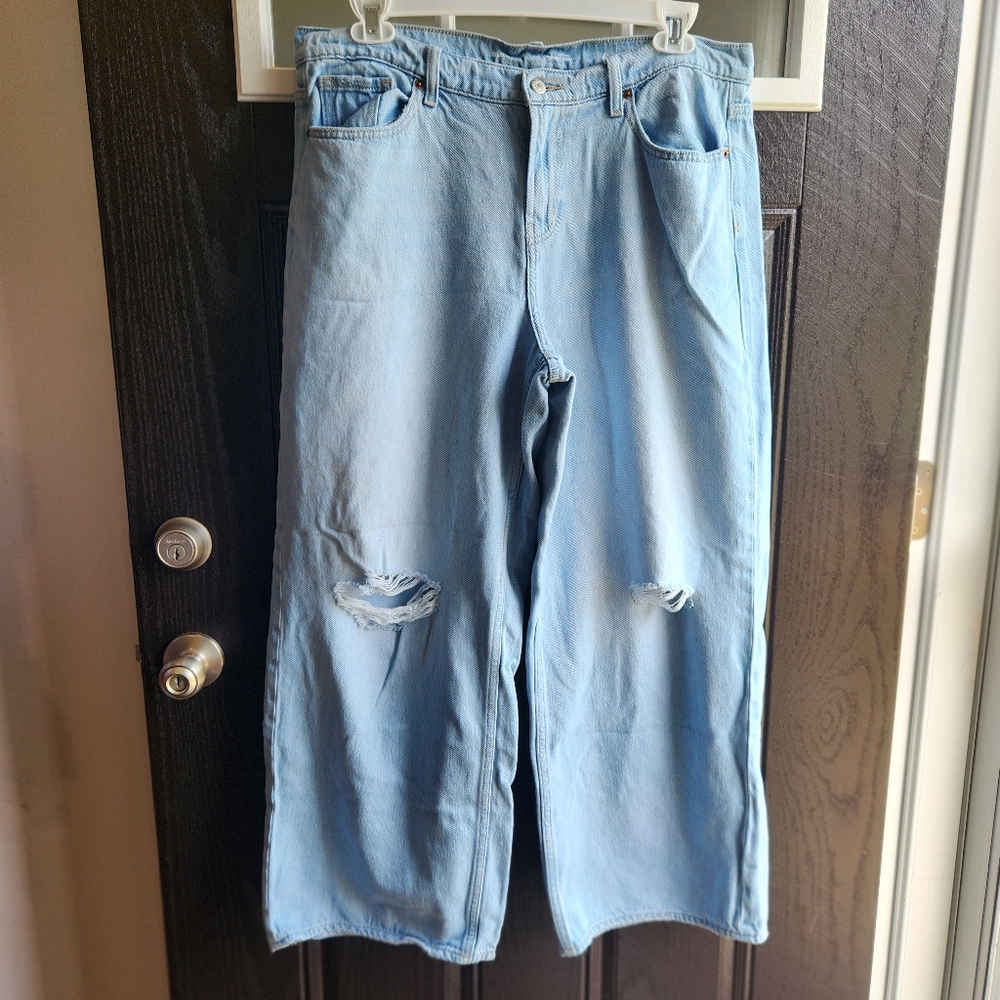 Old Navy Mid Rise Baggy Wide Leg Jeans Size 14